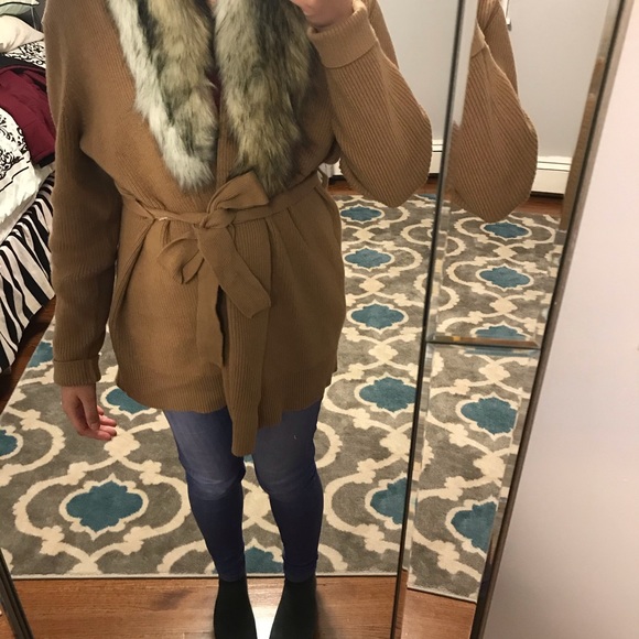 Fur beige mk sweater cardigan - Picture 3 of 5